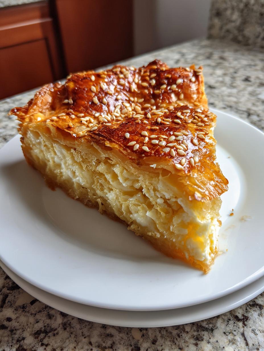 Golden Greek Honey Pie (Melopita) - detail 2